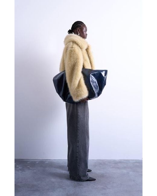 TOPSHOP Multicolor Faux Fur Bomber Jacket