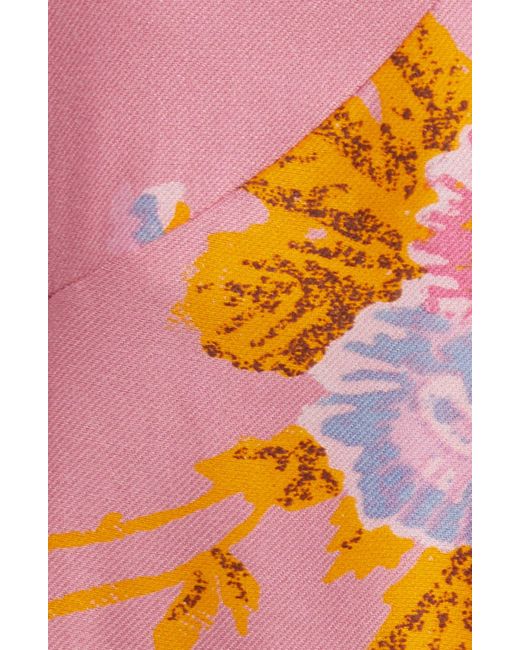Free People Pink Francesca Floral Print Long Sleeve Minidress