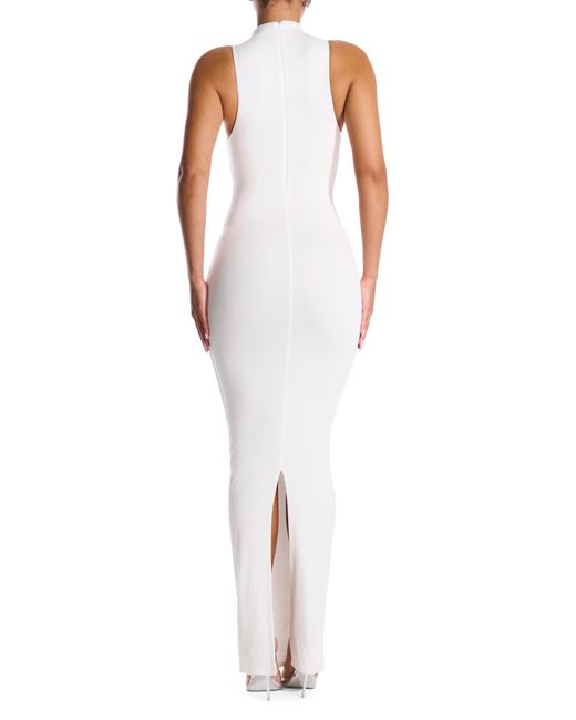 Naked Wardrobe White Funnel Neck Body-con Dress