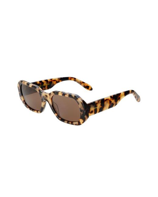 Freyrs Eyewear Brown Onyx Rectangular Sunglasses