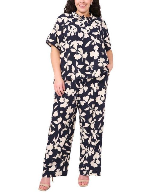 Halogen® Black Floral Wide Leg Pants
