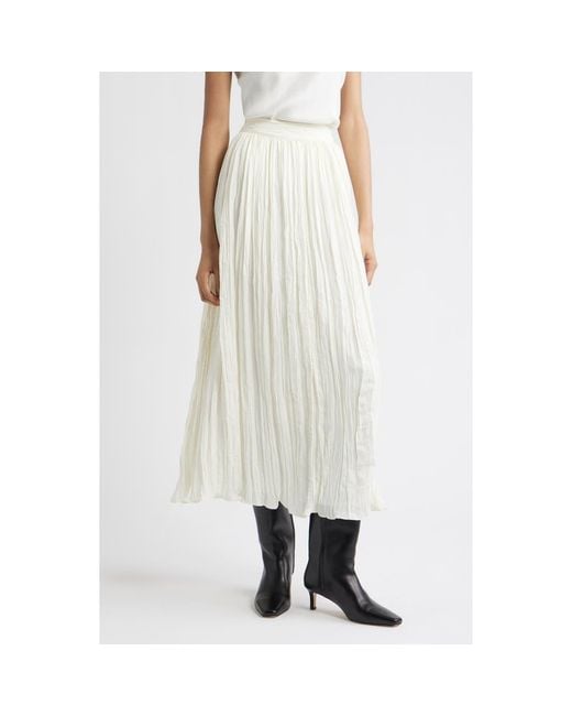 Nordstrom White Crinkle A-Line Maxi Skirt