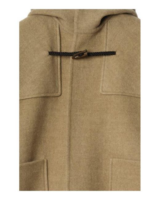 Burberry Green Wool Duffle Cape