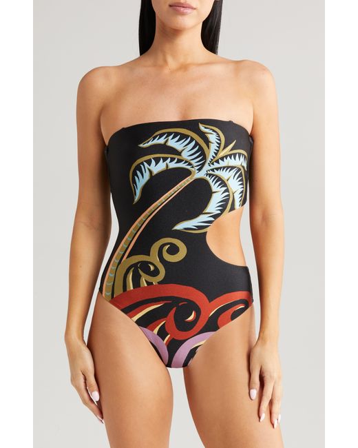 Farm Rio Black Pineapple Wave One-piece Swimsuit