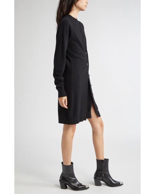 Rabanne Black Layered Look Wool Blend Sweater Dress