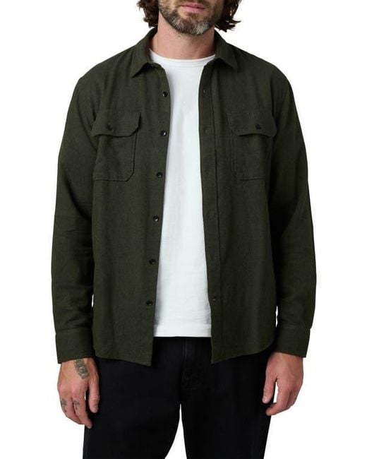 Joe's Jeans Black Chester Flannel Button-Up Shirt for men