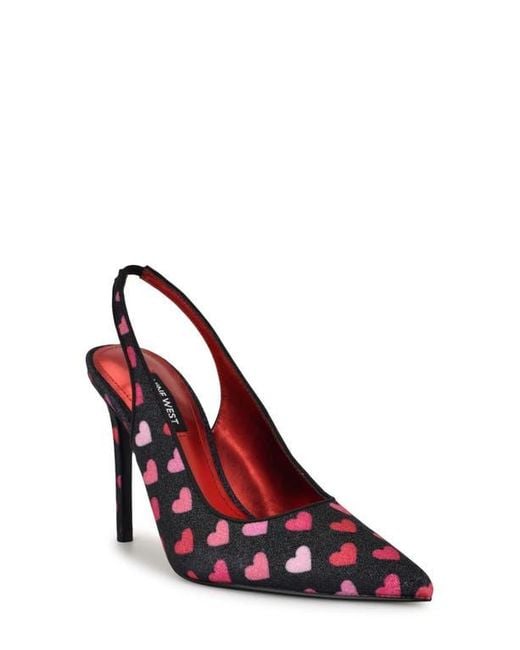 Nine West Red Feather Slingback Pump