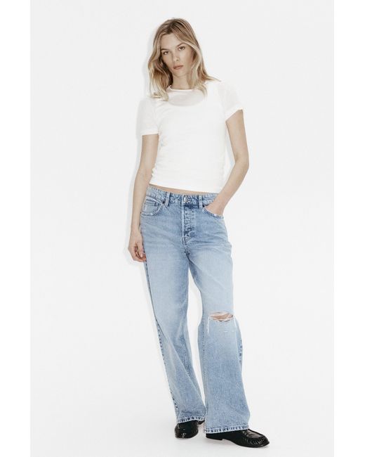 H&M Blue Wide Regular Jeans