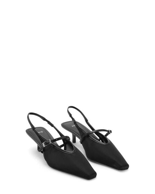 Mango Black Slingback Mule