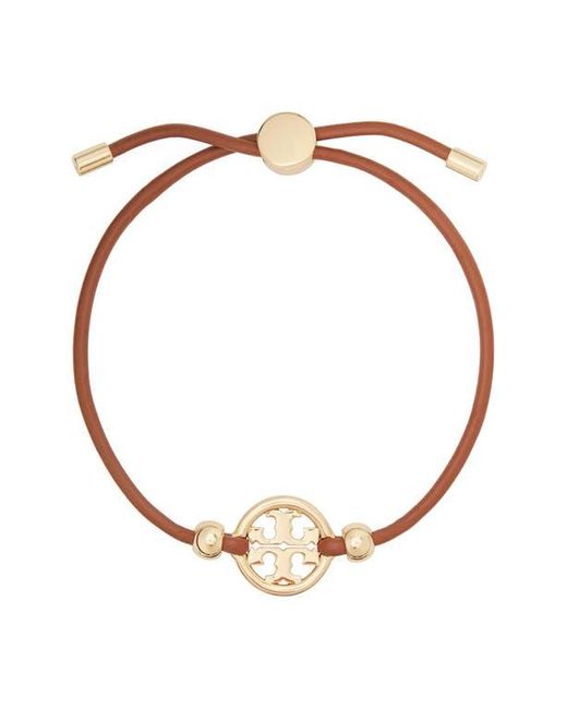 Tory Burch White Miller Logo Slider Bracelet