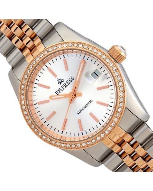 Empress Metallic Constance Automatic Bracelet Watch With Date