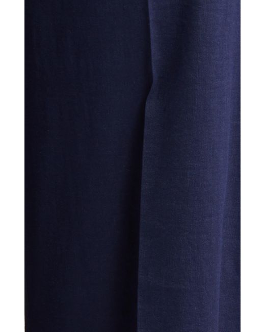 Kobi Halperin Blue Gissel Linen Blend Wide Leg Pants