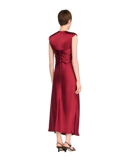 Sandro Red V-Neck Maxi Dress
