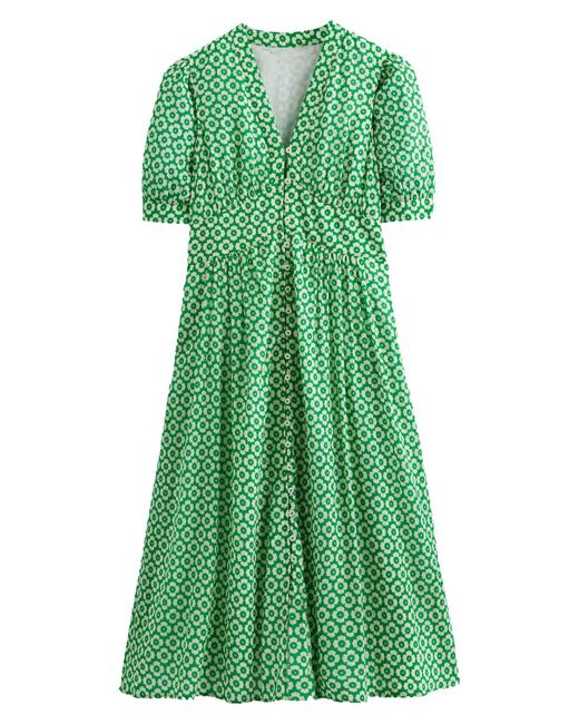 Boden Green Elsa Floral Print Midi Dress