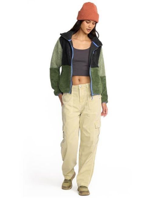 Billabong Green Switchback Zip High Pile Fleece Jacket