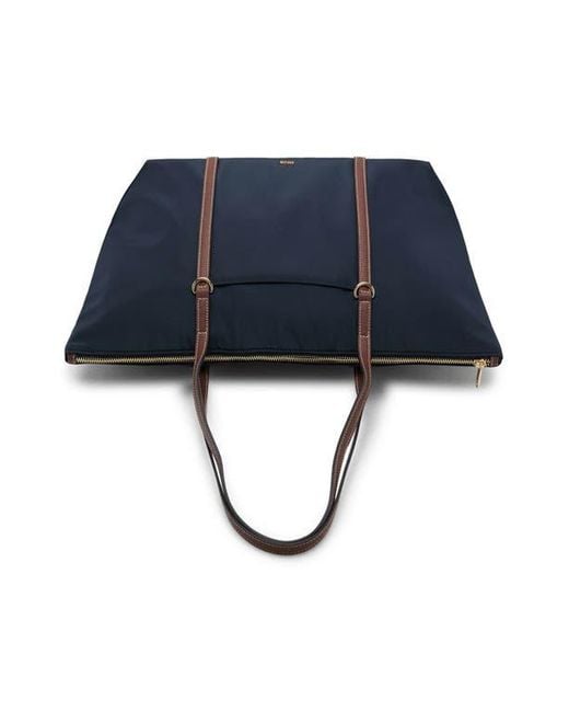 Mango Blue Nylon Shopper Bag