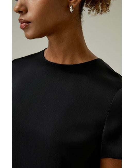 LILYSILK Black Basic Silk T-Shirt