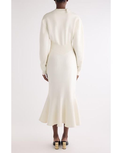 givenchy long sleeve dress Givenchy Long-Sleeve Midi Shirt Dress - Green - 44% Off