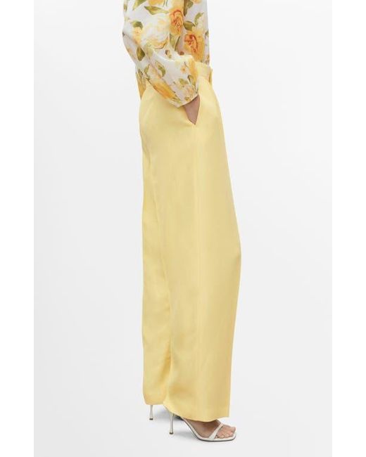 Mango Yellow Straight Leg Suit Trousers