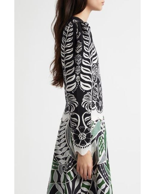 FARM Rio Anika Tropical Splendor Sweater in Black | Lyst