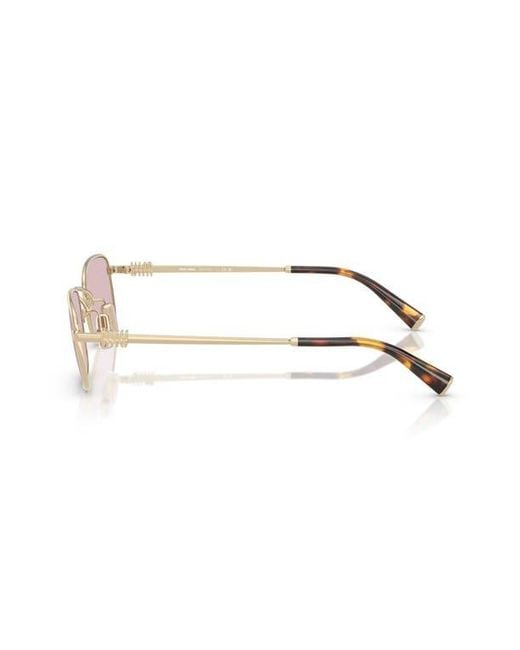 Miu Miu Pink 49Mm Rectangular Sunglasses