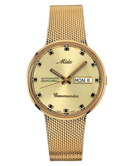 MIDO Metallic Commander Automatic Mesh Strap Watch, 37Mm