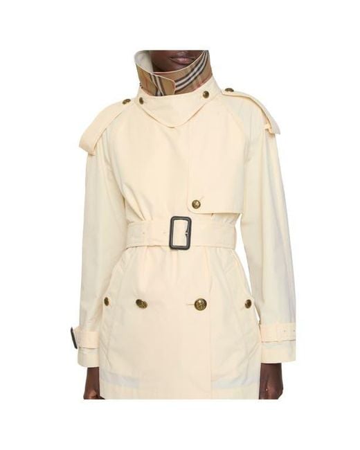 Burberry Natural Short Lightweight Cotton Fitzrovia Trench Coat