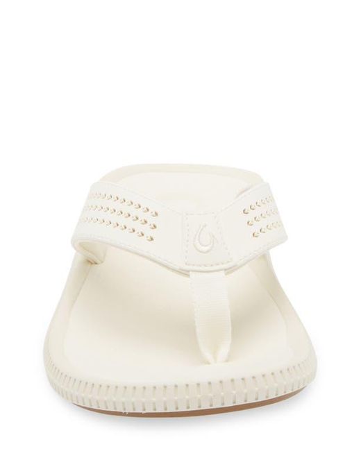 Olukai White Ulele Flip Flop for men