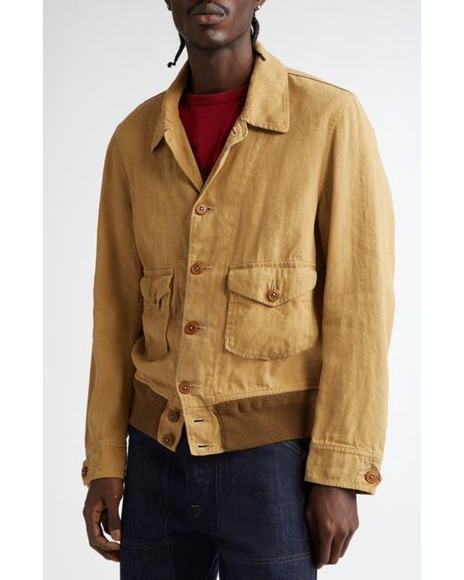 Ralph Lauren Blue Linen & Cotton Canvas Chore Coat for men