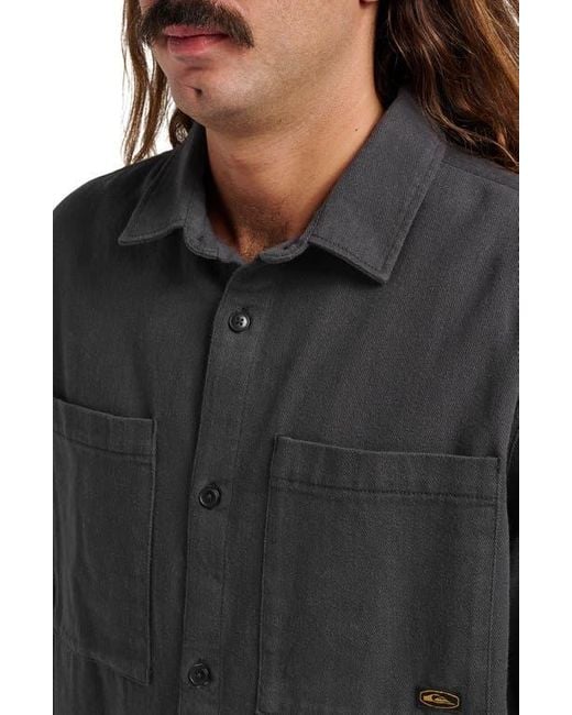 Quiksilver Gray Herson Cotton Twill Buton-Up Overshirt for men