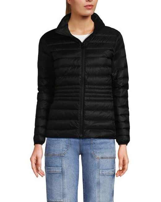Lands' End Black Wanderweight Ultralight Packable Down Jacket