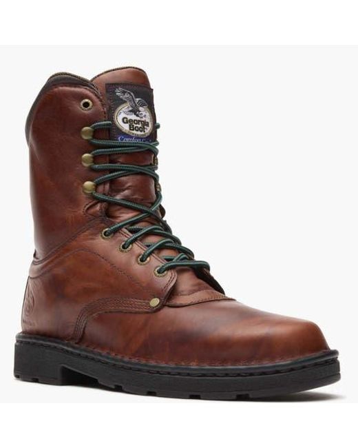 Georgia Boot Brown Padded Eagle Light Work Boot for men