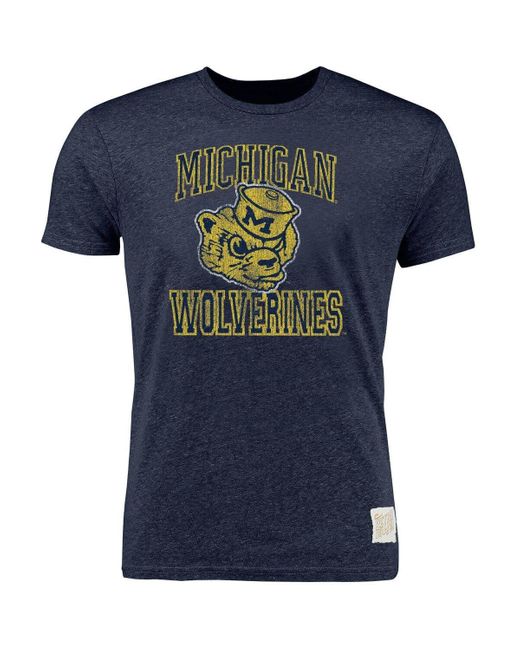 Retro Brand Blue Original Michigan Wolverines Vintage Wolverbear Tri-blend T-shirt At Nordstrom for men