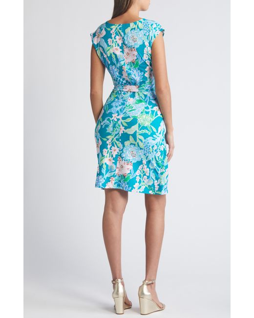Lilly Pulitzer Blue Lilly Pulitzer Toryn Floral Side Tie Dress