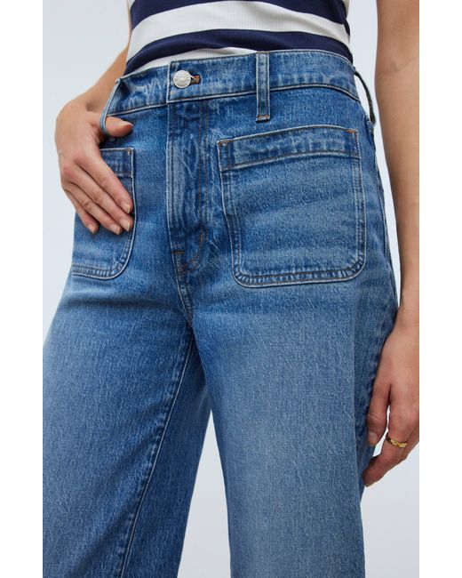 Madewell Blue The Perfect Vintage Patch Pocket Wide Leg Jeans