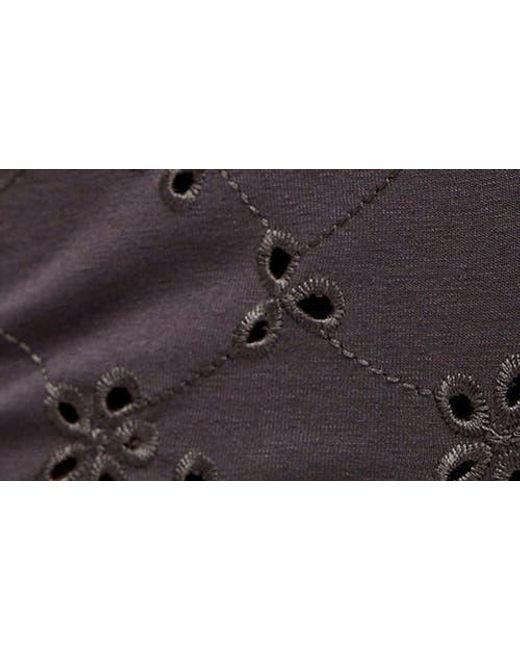 Free People Blue Full Bloom Eyelet Pajama Capri Pants
