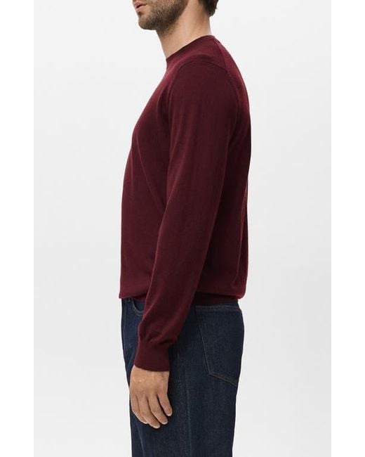 Mango Red Crewneck Wool Sweater for men