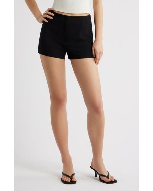 Open Edit Black Icon Twill Mini Shorts