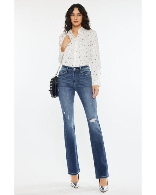 Kancan Blue Brooklyn Essentials High Rise Skinny Bootcut Jeans