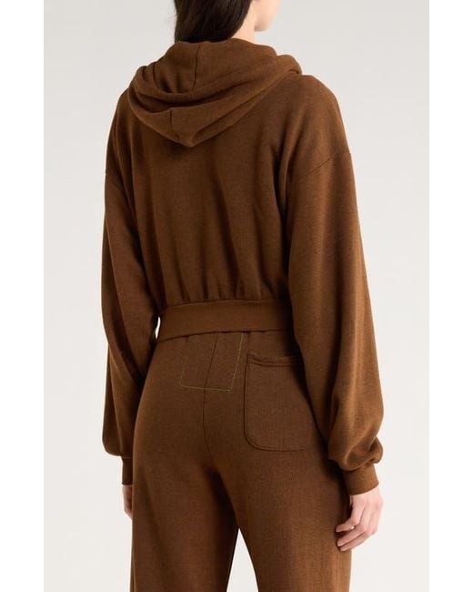 Aviator Nation Brown 5-Stripe Zip Hoodie