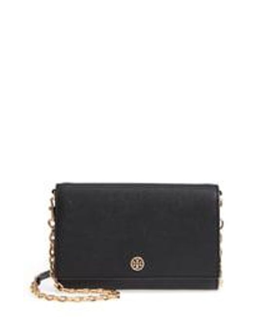 Tory Burch Red Robinson Leather Wallet On A Chain
