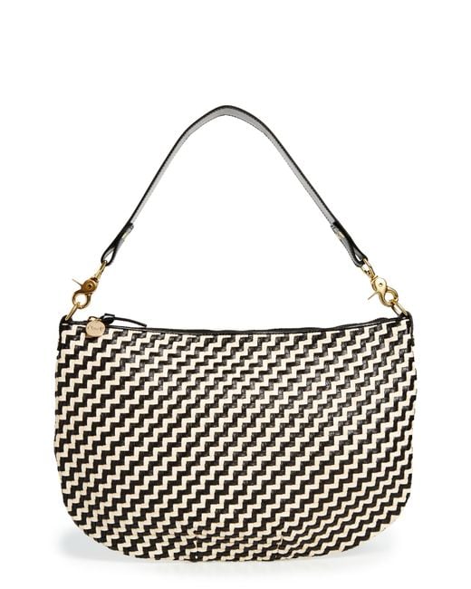 Clare V. Moyen Woven Leather Messenger Bag in Metallic Lyst