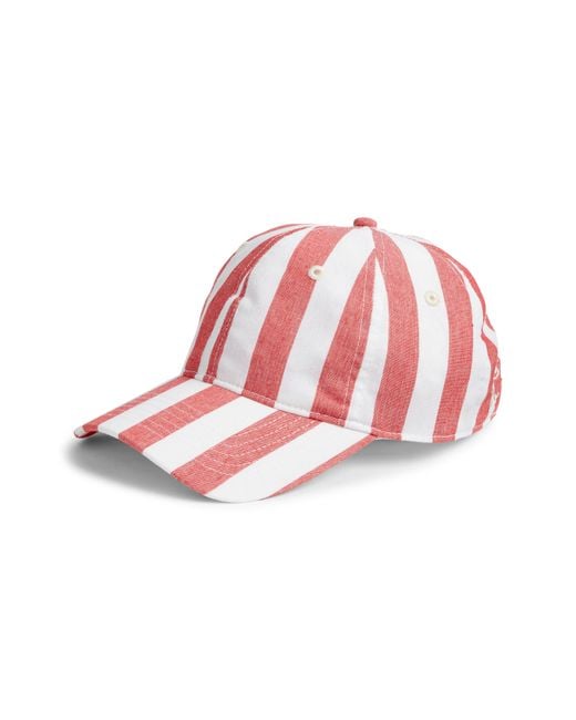 Echo Red Cassis Stripe Cotton Baseball Cap