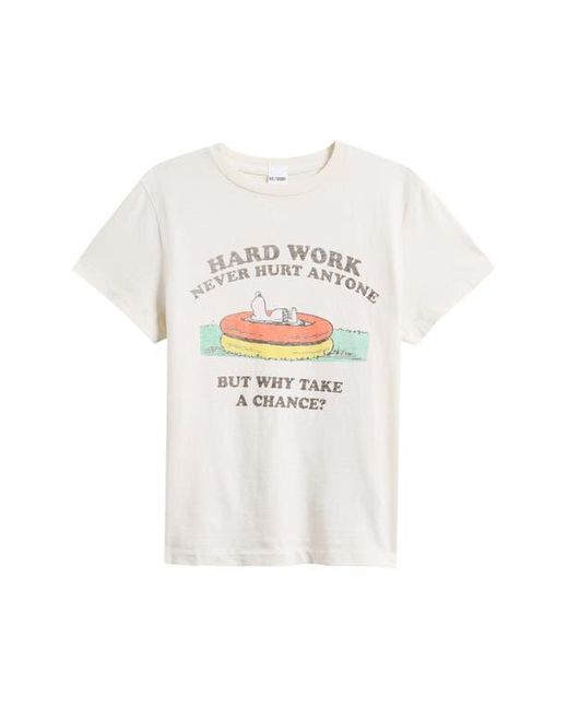 RE/DONE Classic Peanuts Snoopy Graphic T-Shirt in White | Lyst