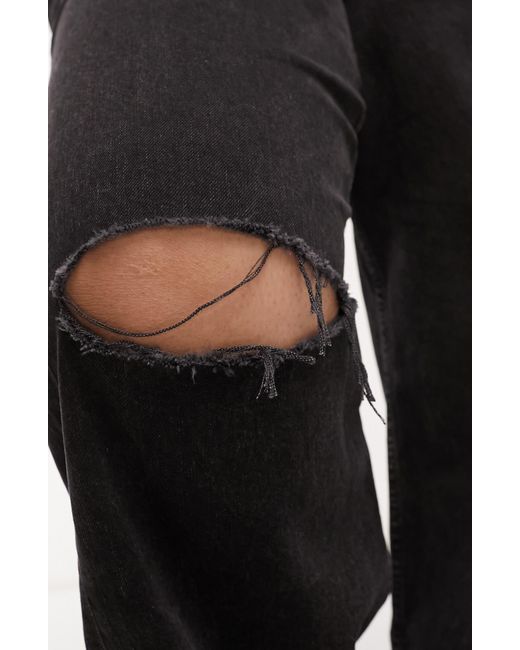ASOS Black Curve Ripped baggy Boyfriend Jeans