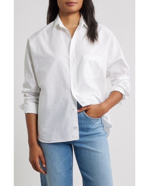 Frank & Eileen White Continuous Button-Up Shirt