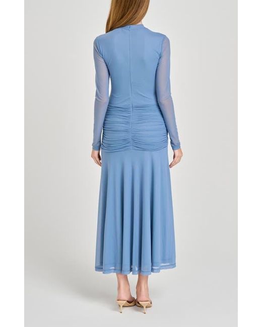 selene ruched long sleeve dress Wayf Selene Ruched Long Sleeve Dress in Brown