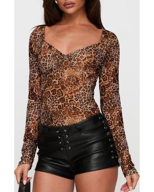 Princess Polly Black Elixia Print Long Sleeve Bodysuit