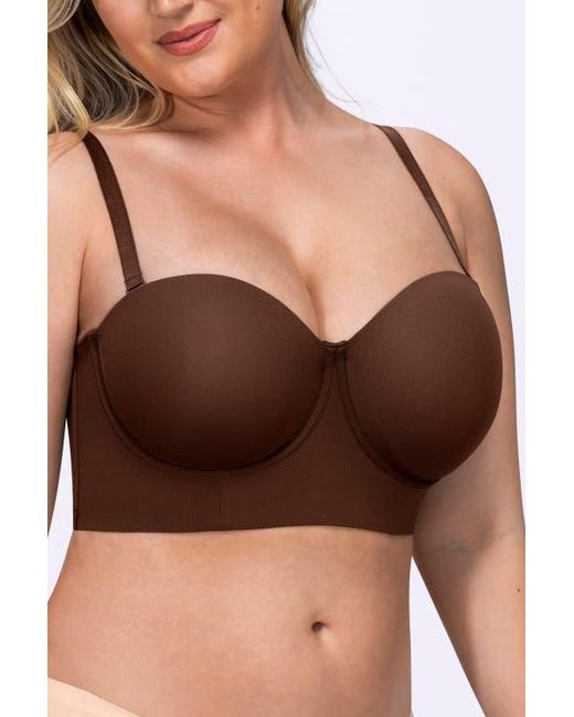 Shapellx Black Strapless Convertible Underwire Bra Full Coverage