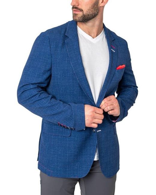 Maceoo Blue Unconstructed Squared Blazer for men